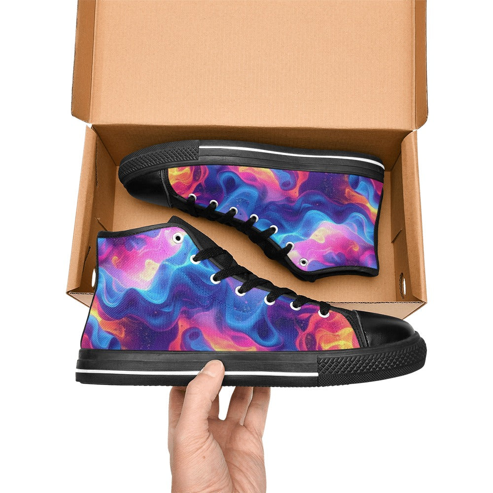 WOMEN'S Ethereal Camo Design 2 High Top Canvas Vivid Shoes