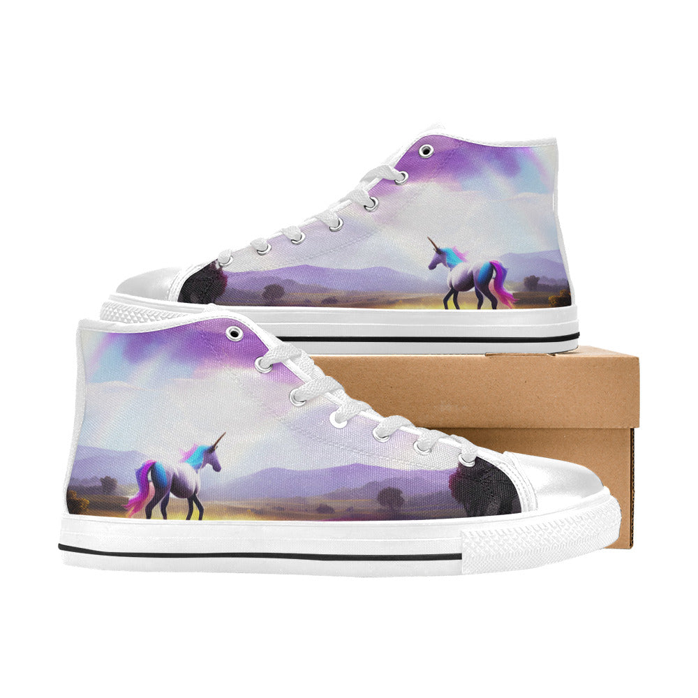 MEN'S Unicorn Beauty Art Men’S High Top Canvas Cottagecore Custom Sneakers
