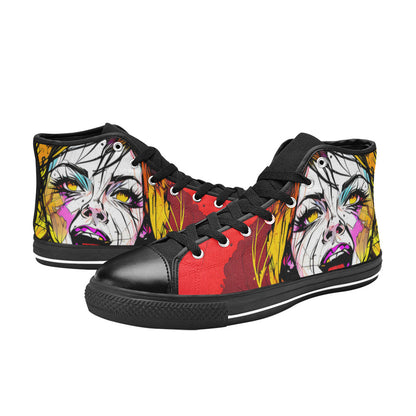 WOMEN'S Scream 2 High Top Canvas Neon Fantasy Shoes