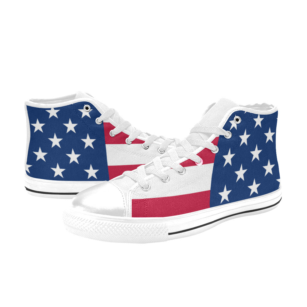 MEN'S Patriotic Shoes Flag Print High Top Canvas Vivid Custom Sneakers