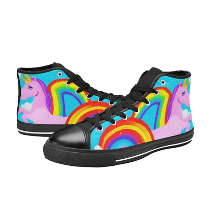WOMEN'S Unicorn Rainbows Art High Top Canvas Y2K Sneakers
