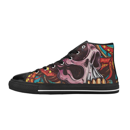 MEN'S Tentacles Skull Men’S High Top Canvas Grunge Custom Sneakers