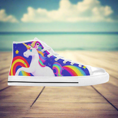 Cherry Blossom Blue Gold Vivid WOMEN Bold Art - Freaky Shoes | Custom Art Sneakers