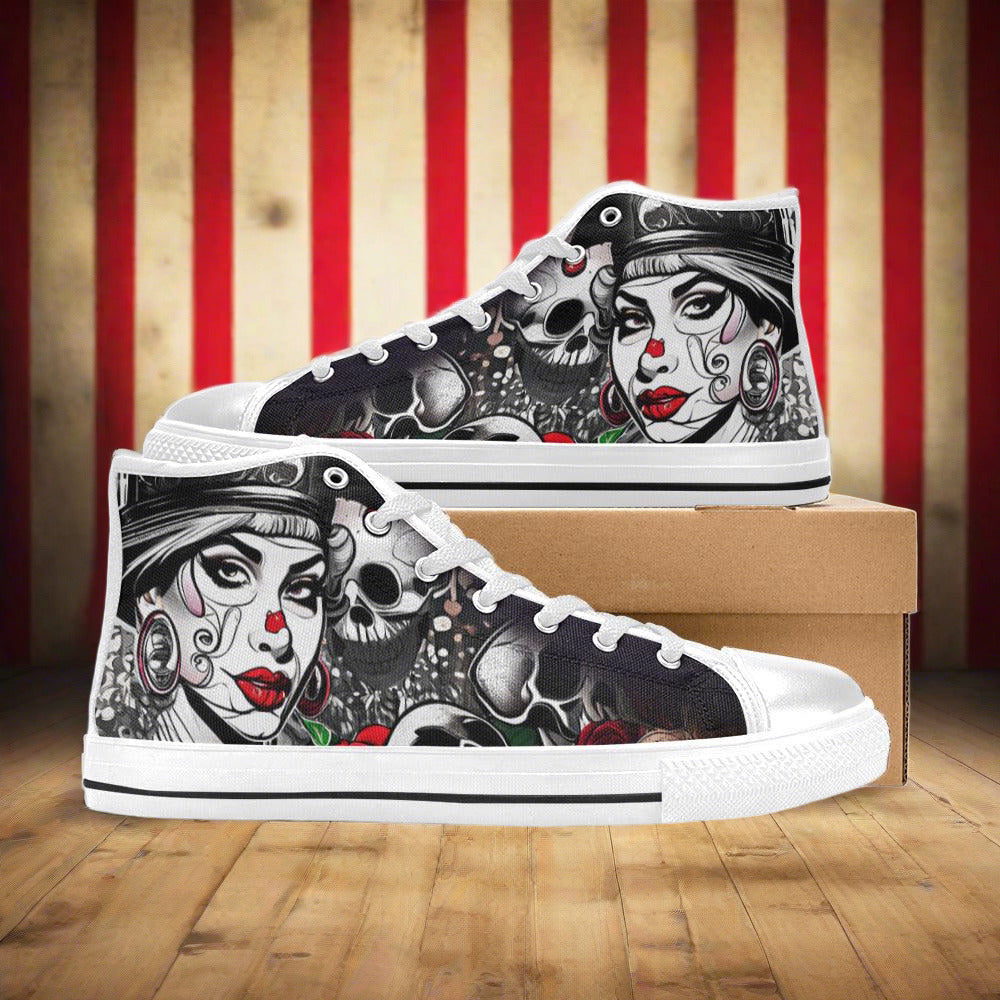 Wolf Orange Black Custom Bold Art - Freaky Shoes