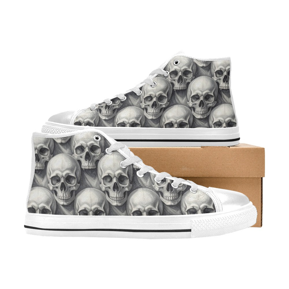 Art Skull Gothic Dark Men's High Top Canvas Shoes | Freaky Shoes®