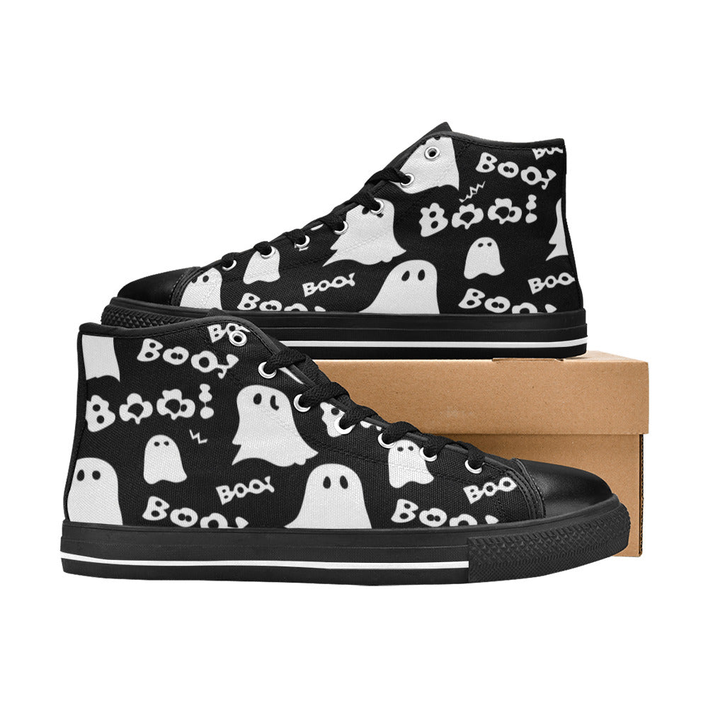 MEN'S Boo Halloween Ghosts Men’S High Top Canvas Grunge Shoes