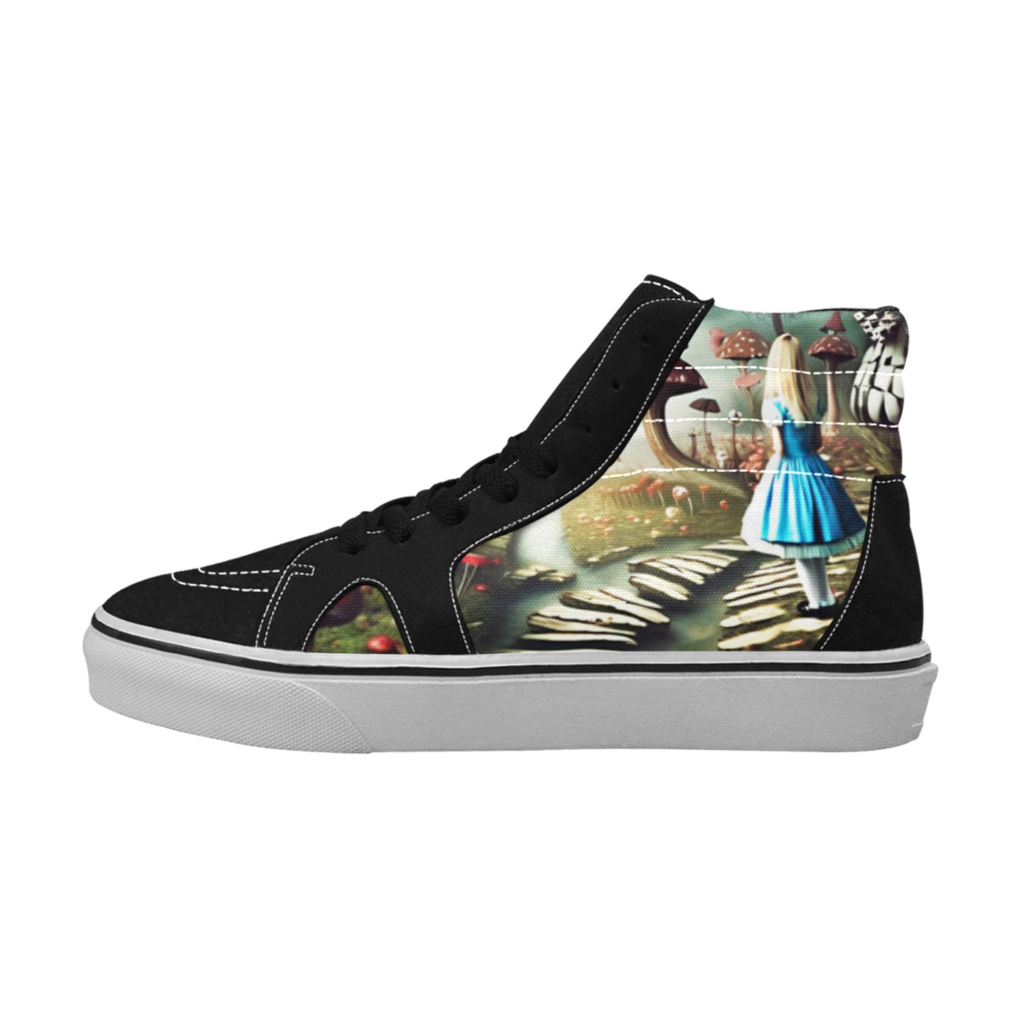 WOMEN'S Trippy Acid Art Creepy High Top Skateboarding Dark Academia Sneakers