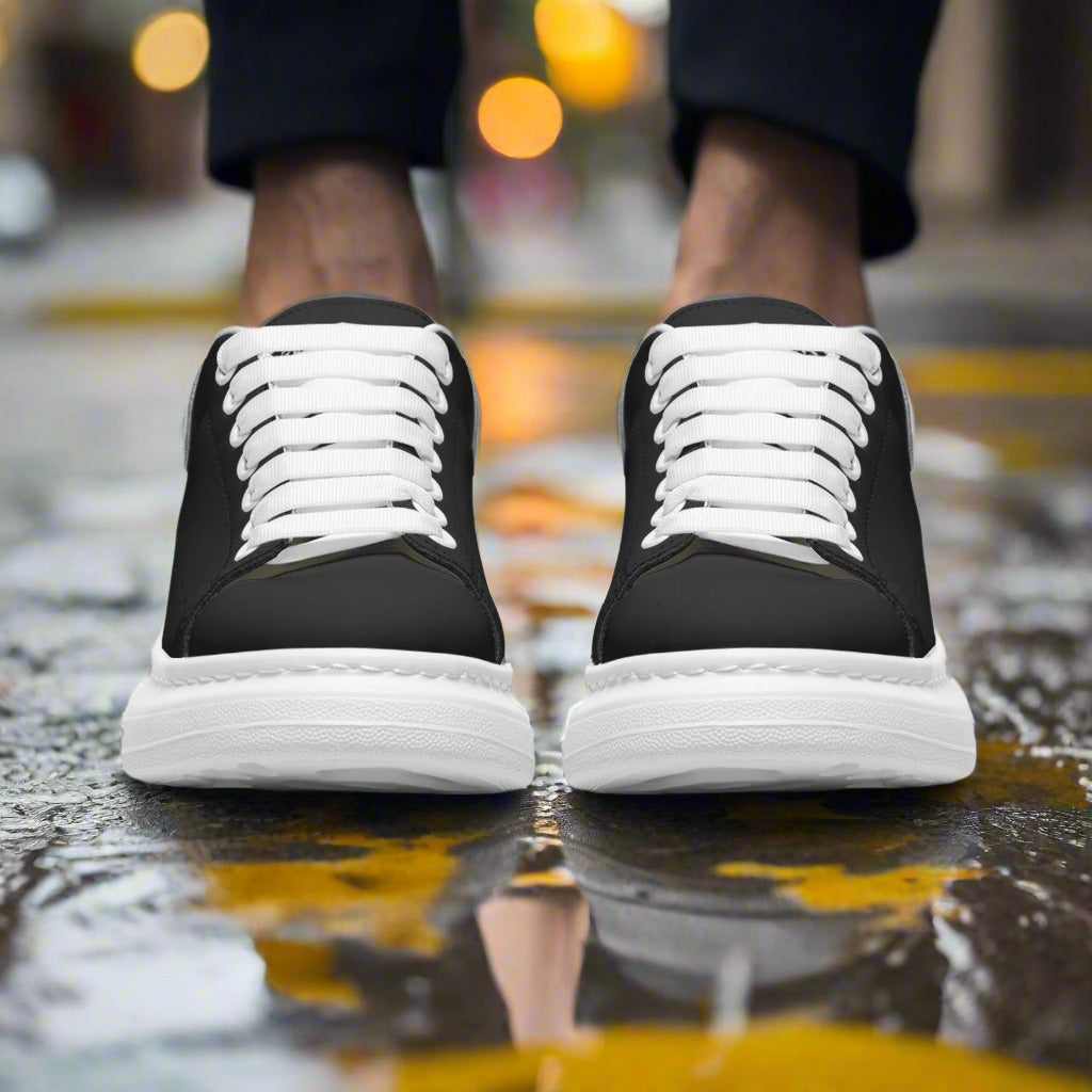 Freaky Shoes® Black Lace Up Sneakers - Freaky Shoes®