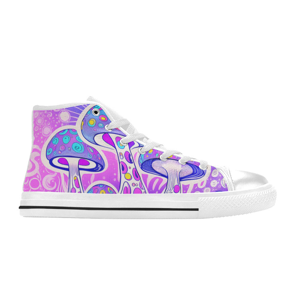 MEN'S Magic Mushrooms Art Men’S High Top Canvas Aesthetic Sneakers