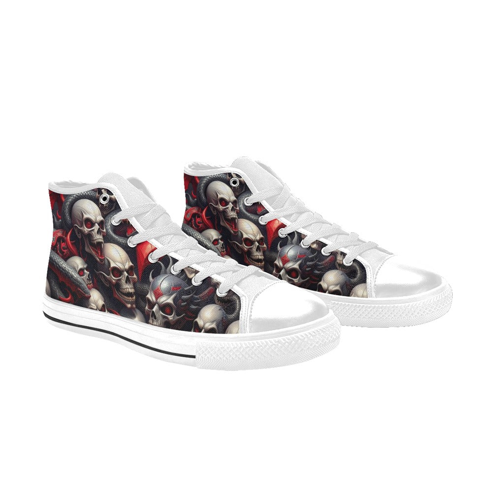 MEN'S Snake Dagger Skull Dark High Top Canvas Cottagecore Custom Sneakers