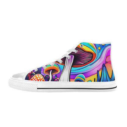 MEN'S Colorful Mushrooms Art Vibe High Top Canvas Dark Academia Sneakers