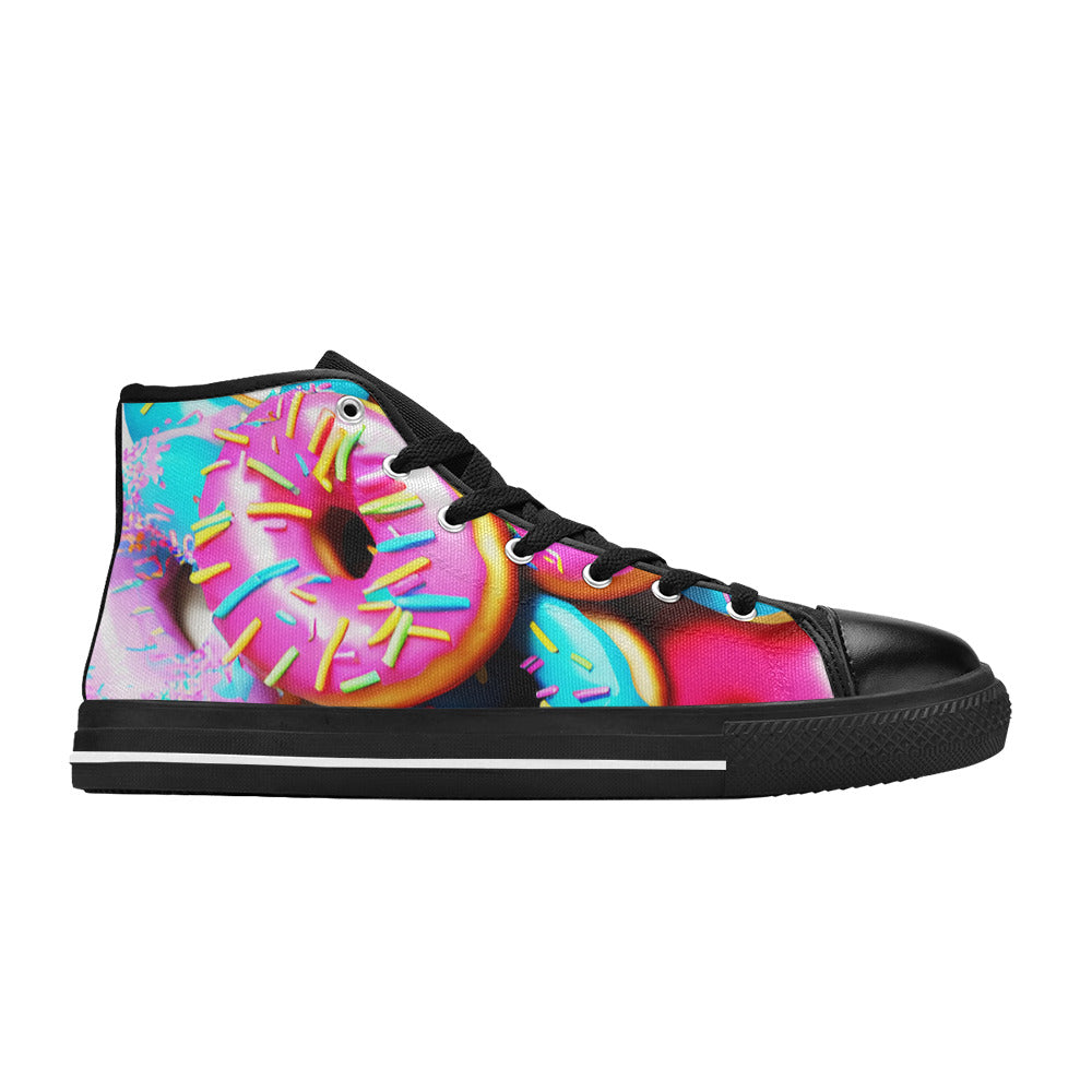 MEN'S Cc Donut Art Men’S High Top Canvas Aesthetic Sneakers