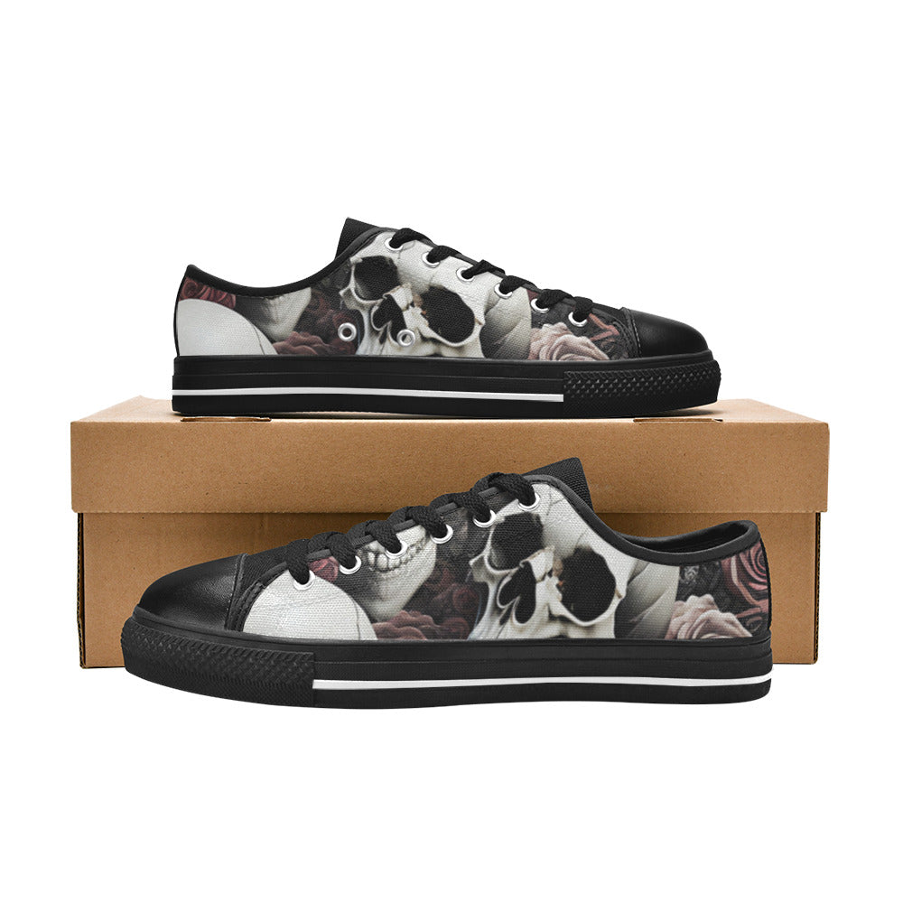 MEN'S Rose Skulls Dark 7 Canvas Grunge Sneakers