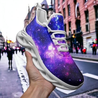 Galaxy Art custom high-top canvas shoes — wearable art by Freaky Shoes