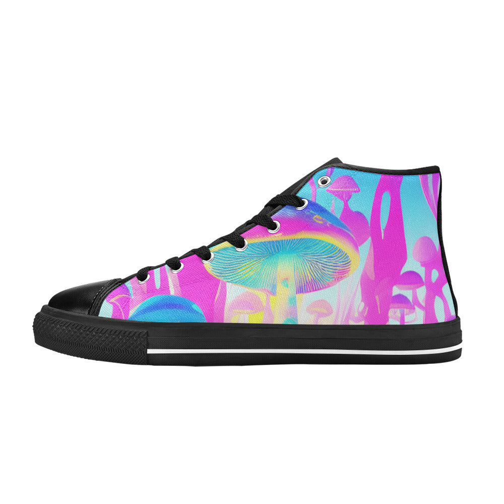 WOMEN'S Cc Mushroom Art High Top Canvas Cottagecore Sneakers