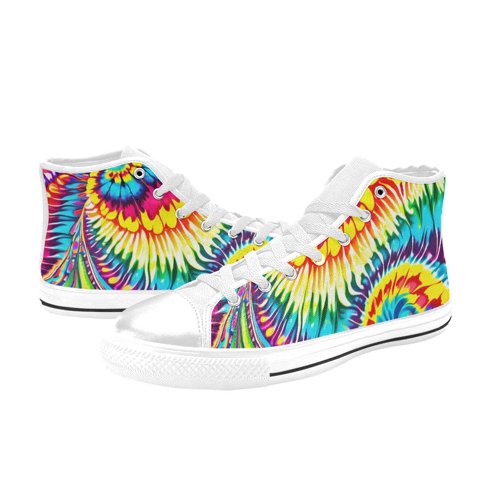 MEN'S Tie Dye Twist Men’S High Top Canvas Vibrant Chaos Sneakers