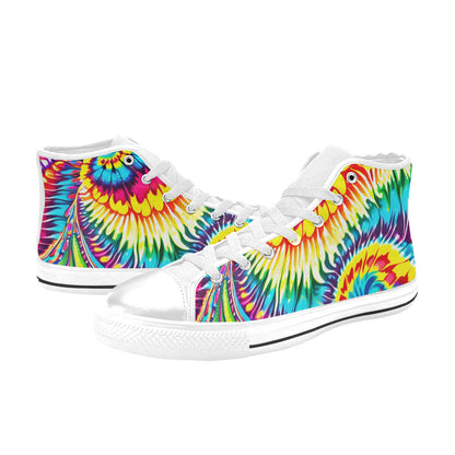 MEN'S Tie Dye Twist Men’S High Top Canvas Vibrant Chaos Sneakers