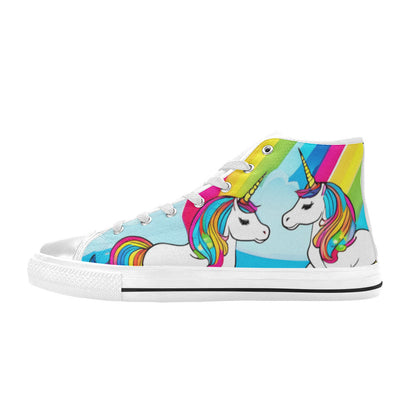 WOMEN'S Abstract Unicorns Art High Top Canvas Aesthetic Sneakers
