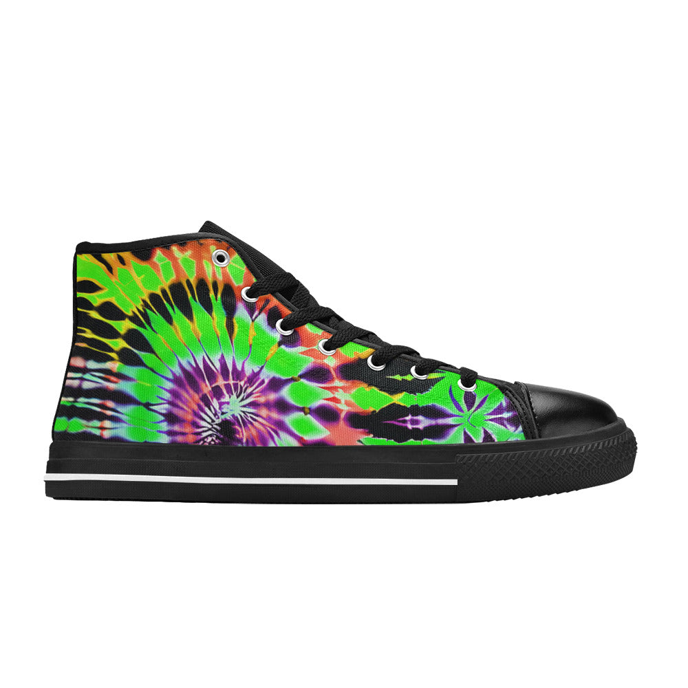WOMEN'S Cc Tie Dye Art High Top Canvas Aesthetic Sneakers