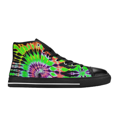 WOMEN'S Cc Tie Dye Art High Top Canvas Aesthetic Sneakers