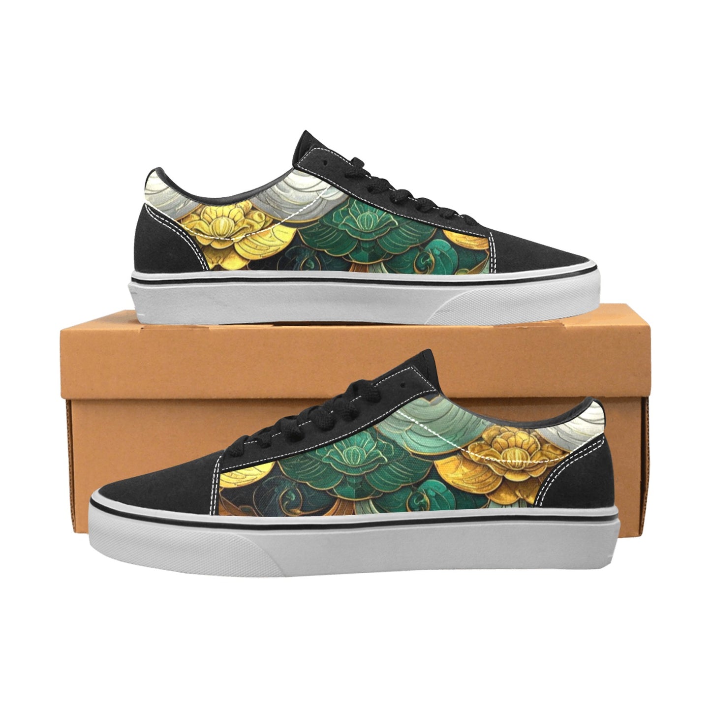 WOMEN'S Dragon Scale Fantasy Art Low Top Skateboarding Aesthetic Shoes