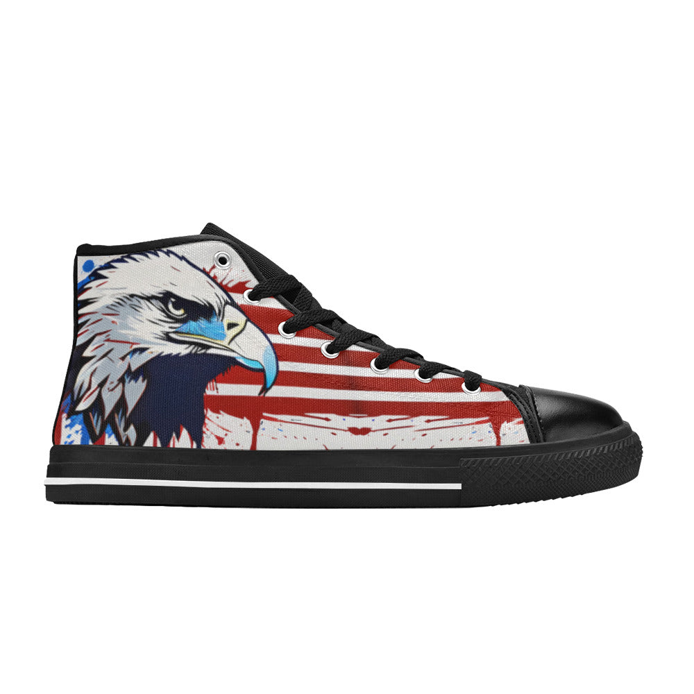 MEN'S Patriotic Eagle Art Men’S High Top Canvas Dark Academia Custom Sneakers