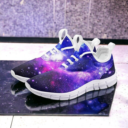 Custom Galaxy Art high-top canvas shoes with bold all-over art — Freaky Shoes