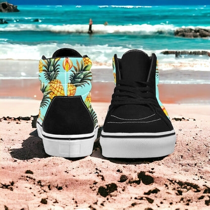 Cherry Blossom Teal Gold Wearable WOMEN Bold Art - Freaky Shoes | Custom Art Sneakers