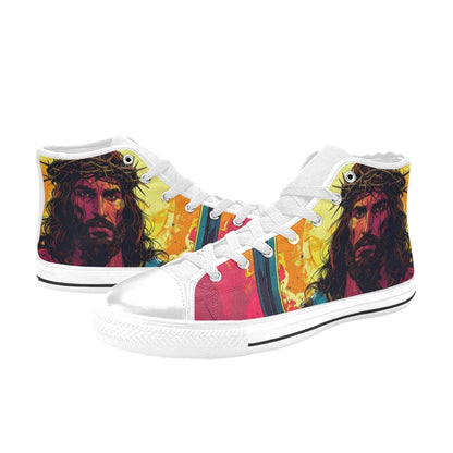 WOMEN'S Jesus_Ht_12 High Top Canvas Dark Academia Custom Shoes