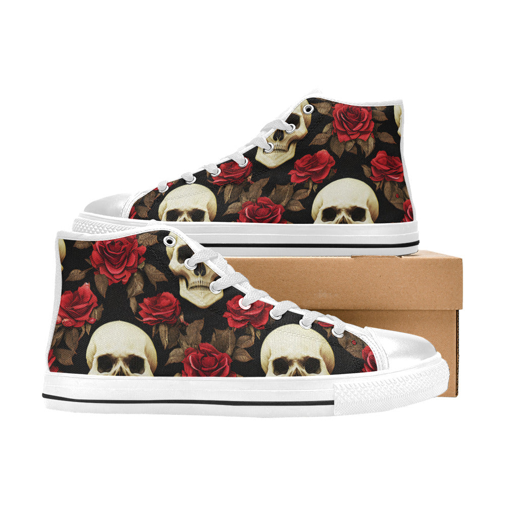 MEN'S Rose Skulls 3 Men’S High Top Canvas Dark Academia Custom Shoes
