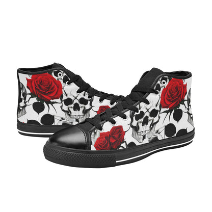 WOMEN'S Skulls Roses Deluxe 9 High Top Canvas Y2K Sneakers