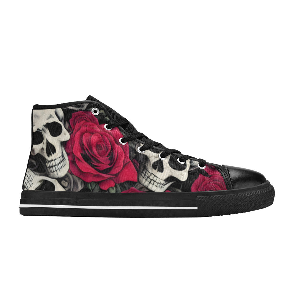 WOMEN'S Cc Skulls Roses 2 High Top Canvas Vivid Sneakers