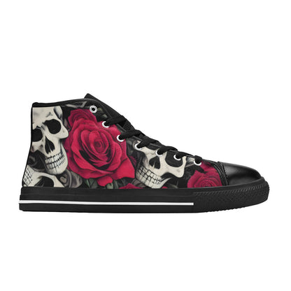 WOMEN'S Cc Skulls Roses 2 High Top Canvas Vivid Sneakers
