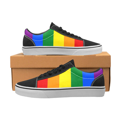 WOMEN'S Rainbow Transgender Flag Pride LGBT Low Top Skateboarding Shoes