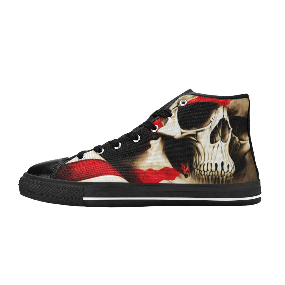 WOMEN'S Cc Patriotic Usa Flag High Top Canvas Vivid Custom Shoes