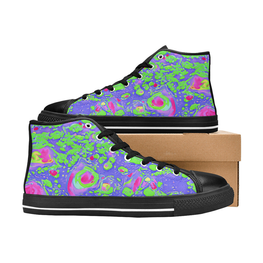 MEN'S Cc Acid Bath Art High Top Canvas Wallpaper Art Sneakers