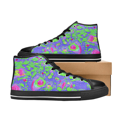 MEN'S Cc Acid Bath Art High Top Canvas Wallpaper Art Sneakers