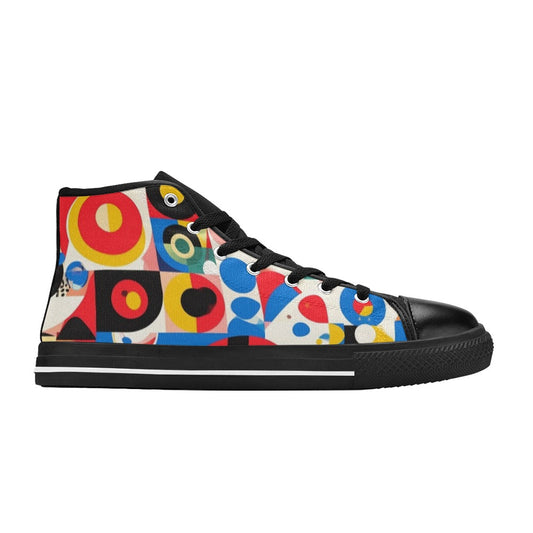 MEN'S 1960S Mod Cartoon Art High Top Canvas Neon Fantasy Custom Shoes