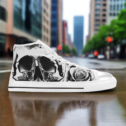 Chinese Dragon Crimson Black Wearable MEN Bold Art - Freaky Shoes | Custom Art Sneakers