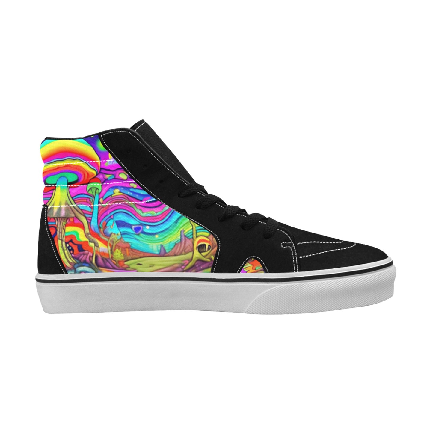 WOMEN'S Trippy Acid World Art High Top Skateboarding Cottagecore Sneakers