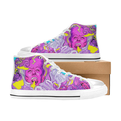 WOMEN'S Trip Art High Top Canvas Cottagecore Custom Sneakers