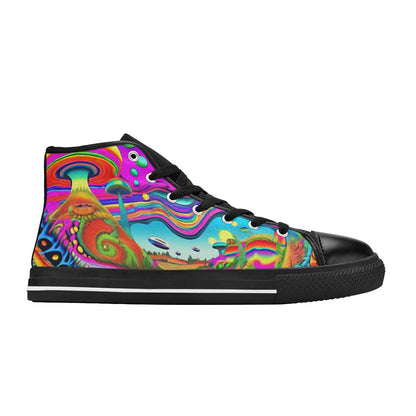 MEN'S Trippy World Art 36 High Top Canvas Dreamcore Custom Sneakers