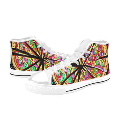 WOMEN'S Pizza Fantasy Art High Top Canvas Cottagecore Sneakers