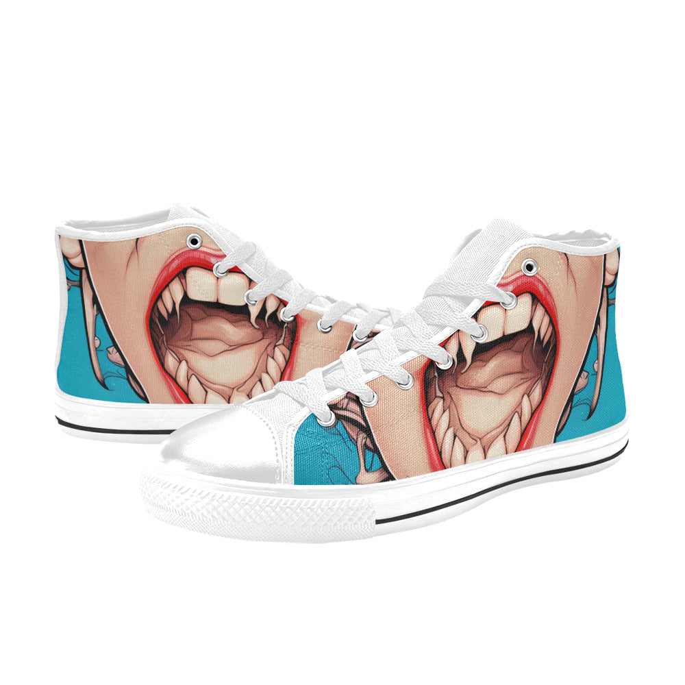 WOMEN'S Cc Mouthy Art High Top Canvas Dark Academia Custom Shoes