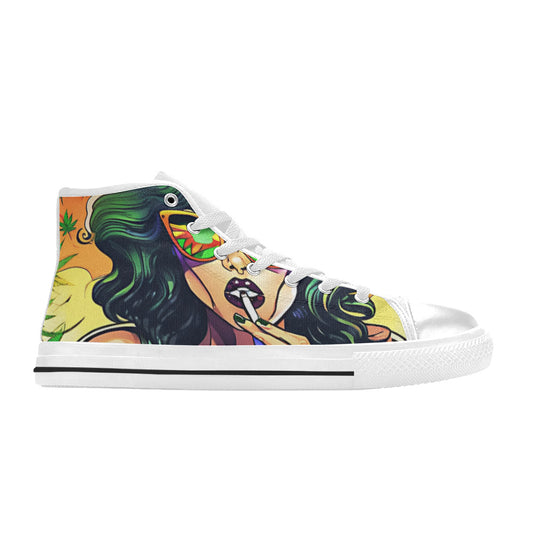 MEN'S Comic Book Art Woman High Top Canvas Wallpaper Art Custom Sneakers