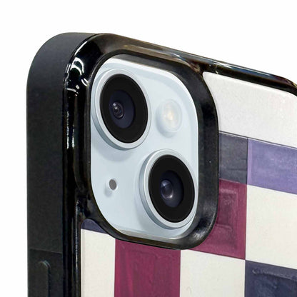 iPhone 15 Plus Case — Checkerboard Print, Personalized Phone Case