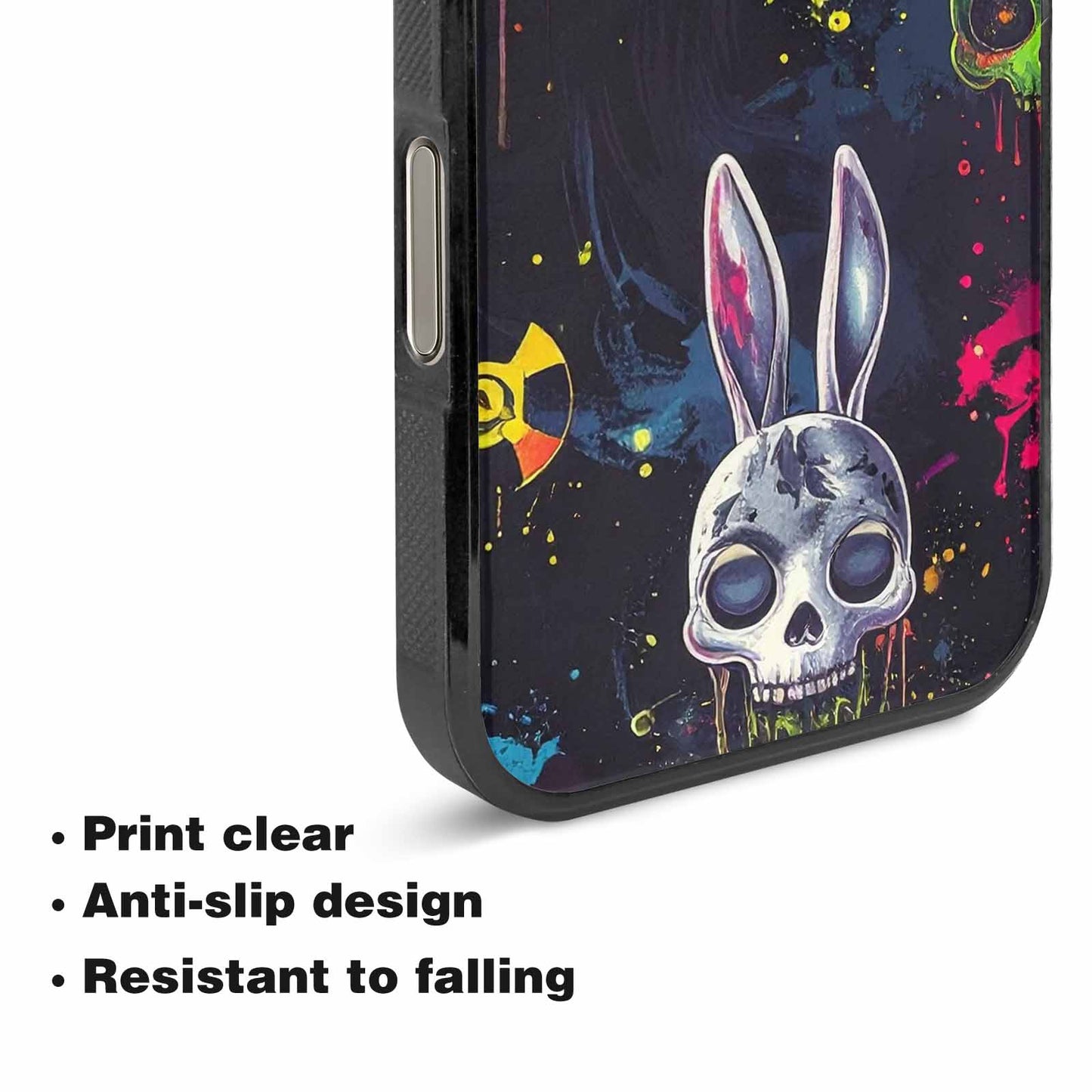 iPhone 16 Pro Max Case — Radioactive Ghost Bunny Skull Small Radioactive, Custom Print Case Cover