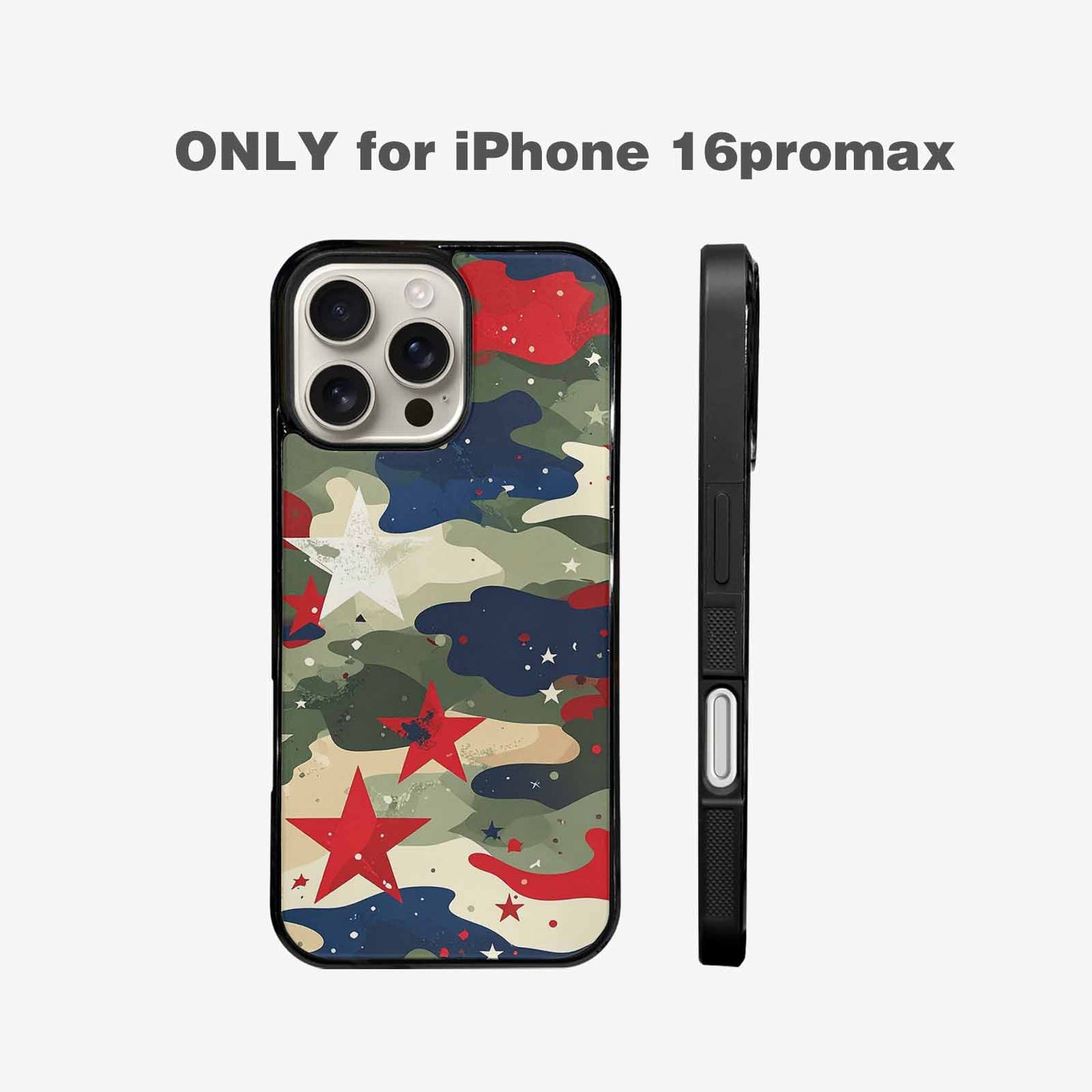 iPhone 16 Pro Max Case — Military Camo Blotch Texture Blended With, Custom Art Phone Cover