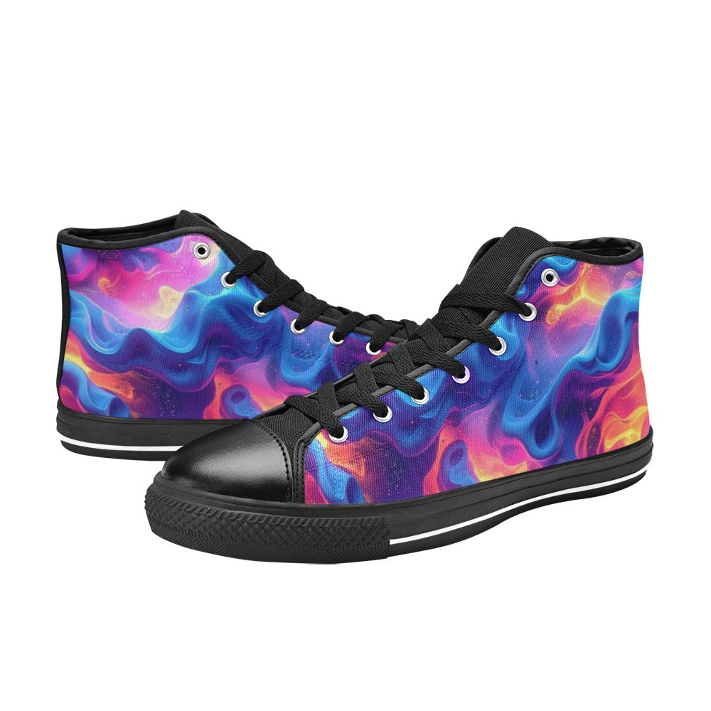 WOMEN'S Ethereal Camo Design 2 High Top Canvas Vivid Shoes