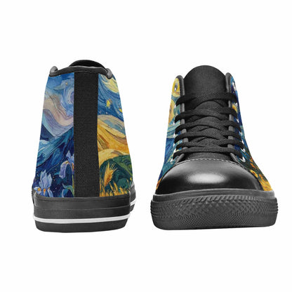 MEN'S Van Gogh-Style Swirl High Top Canvas Grunge Shoes